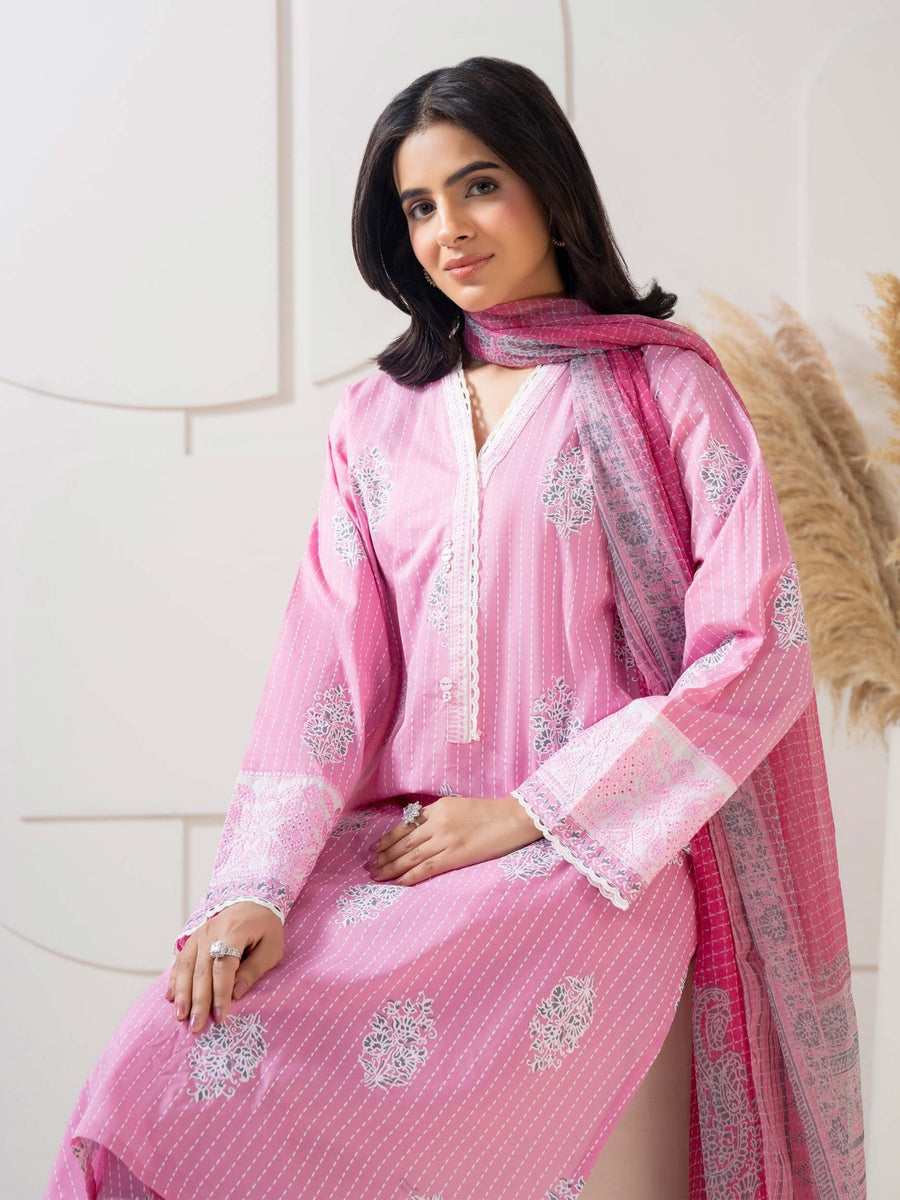 3 Piece Lawn Suit - Embroidered (Pret) - Pehnaawaa