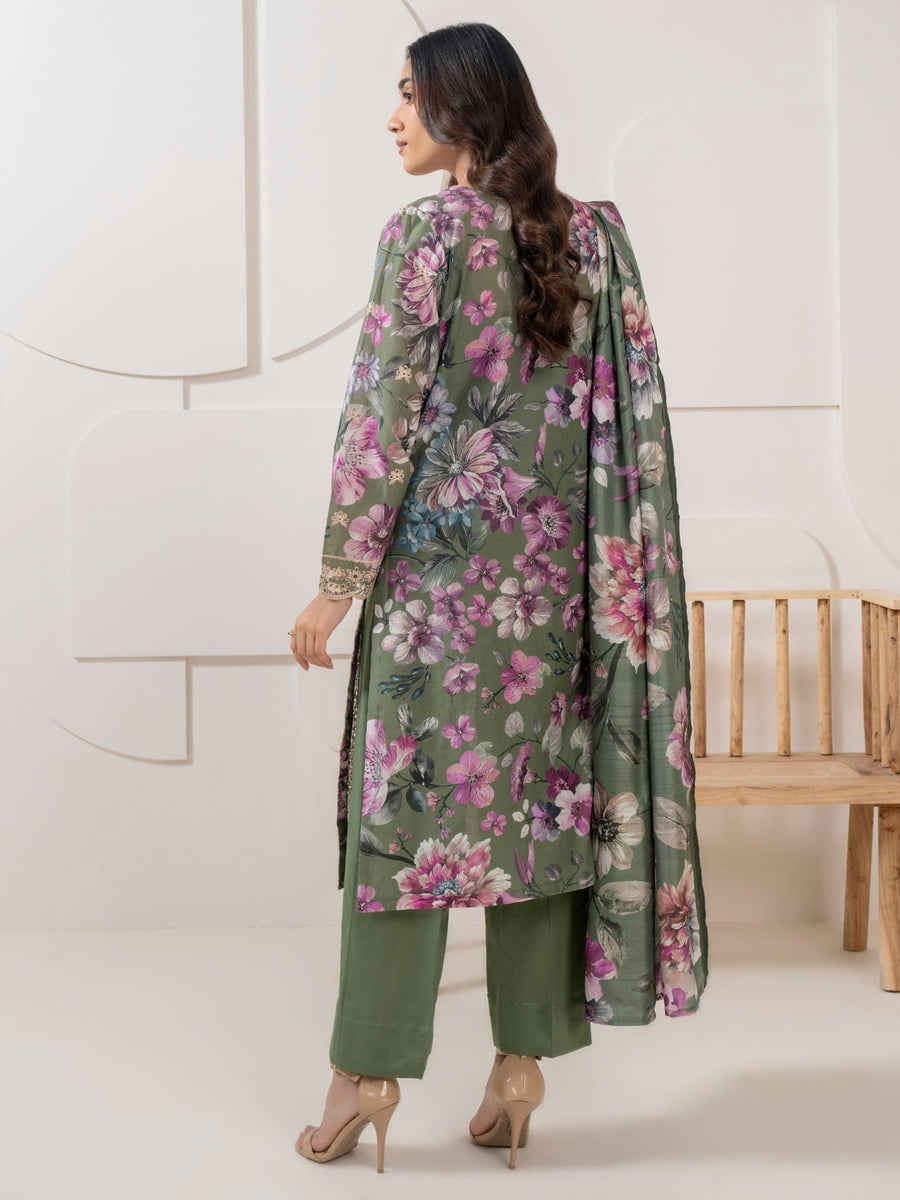 3 Piece Lawn Suit - Embroidered (Pret) - Pehnaawaa