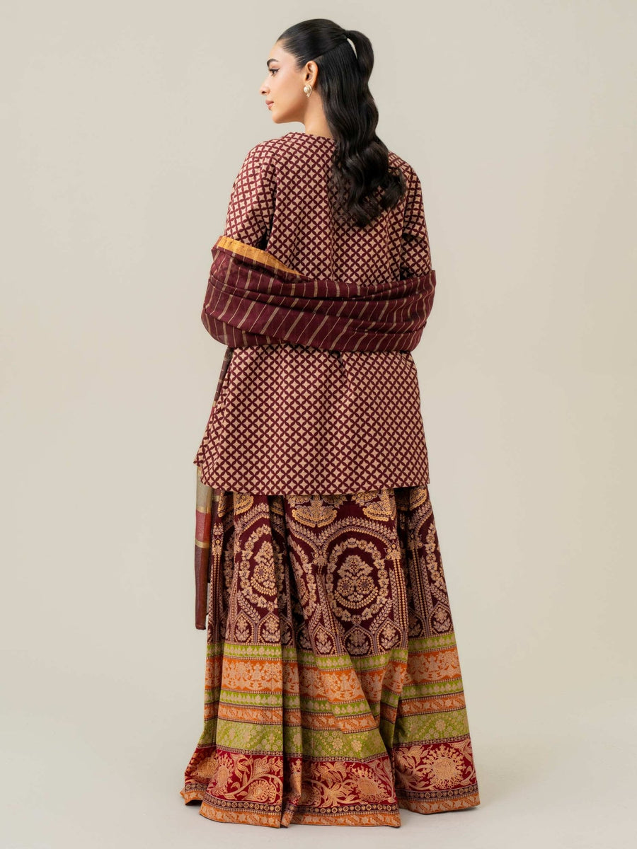 3 Piece Lawn Suit - Paste Print (Pret) - Pehnaawaa