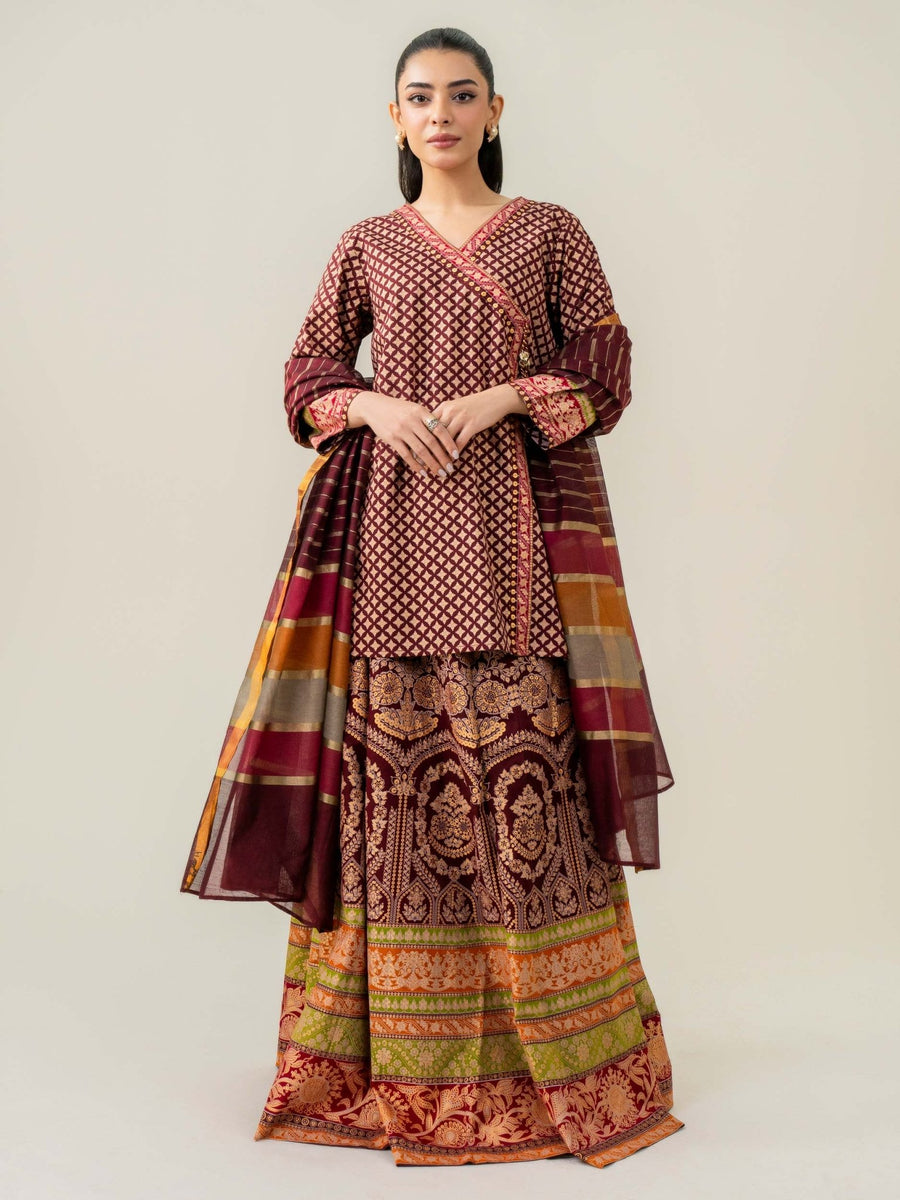 3 Piece Lawn Suit - Paste Print (Pret) - Pehnaawaa