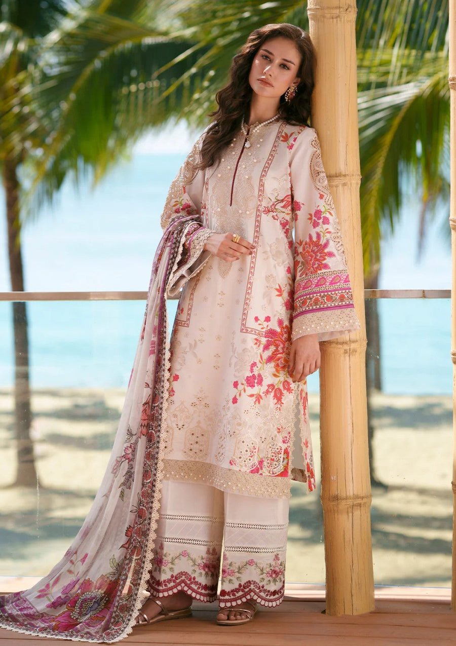 Aira Light Pink Printed Chikankari Lawn Suit with Chiffon Dupatta - Pehnaawaa