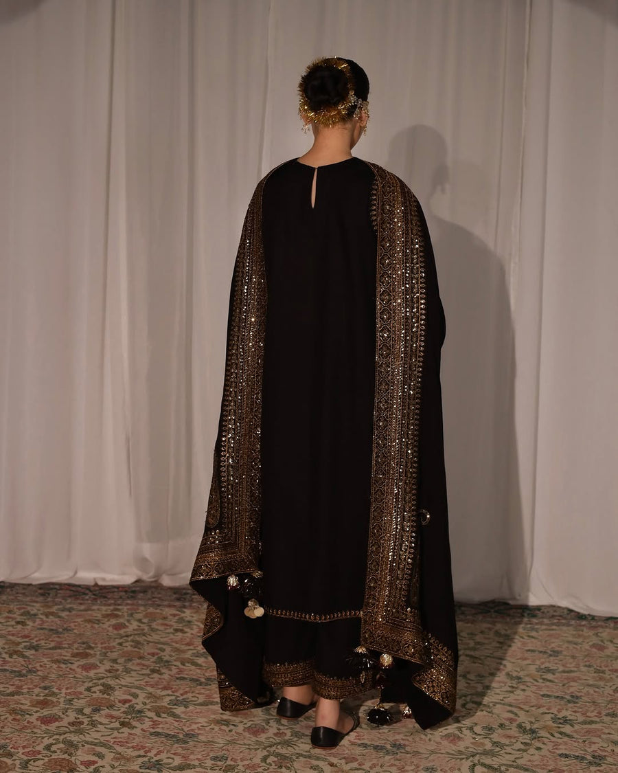 Black Mystique – Luxury Embroidered Suit for Women