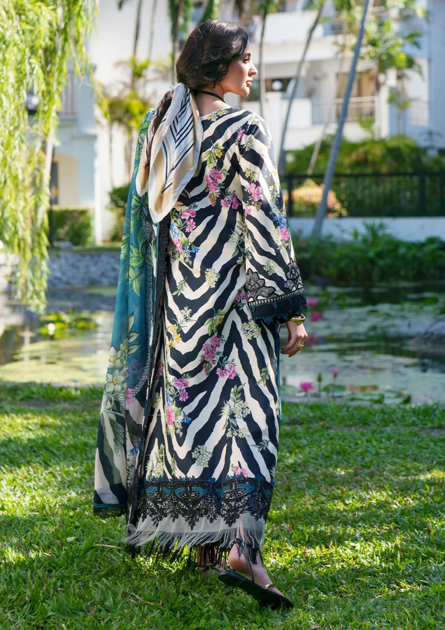 Lawn - AJR Couture - Printed Chikankari 26 - Iris - Pehnaawaa