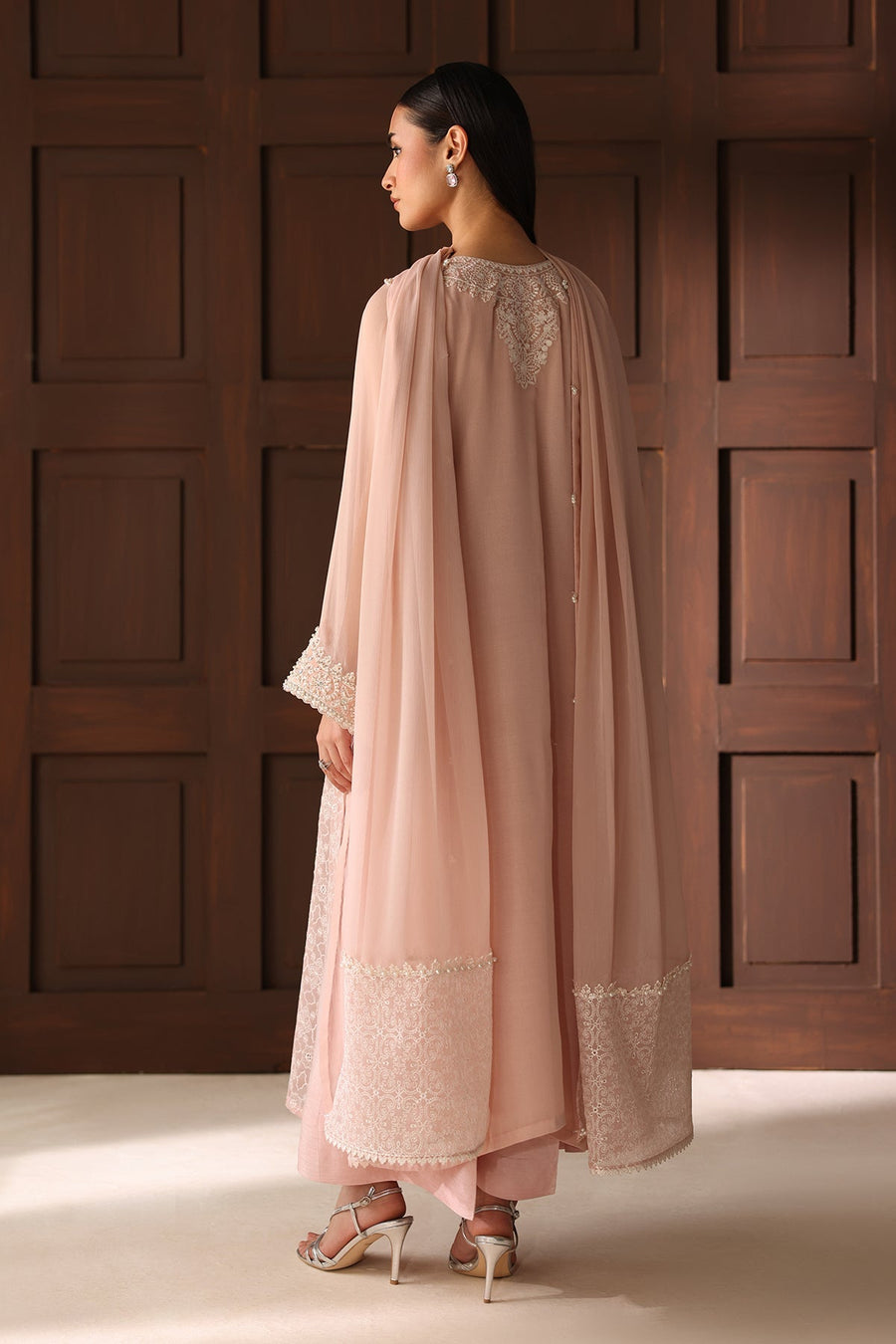 Schiffli Embroidered Chiffon 3-Piece Formal Suit