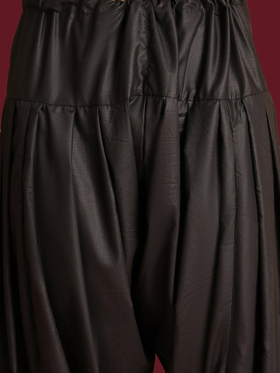 Silk Blend Woven Indo-Western Set ( 50JIND S7B 171Black S )