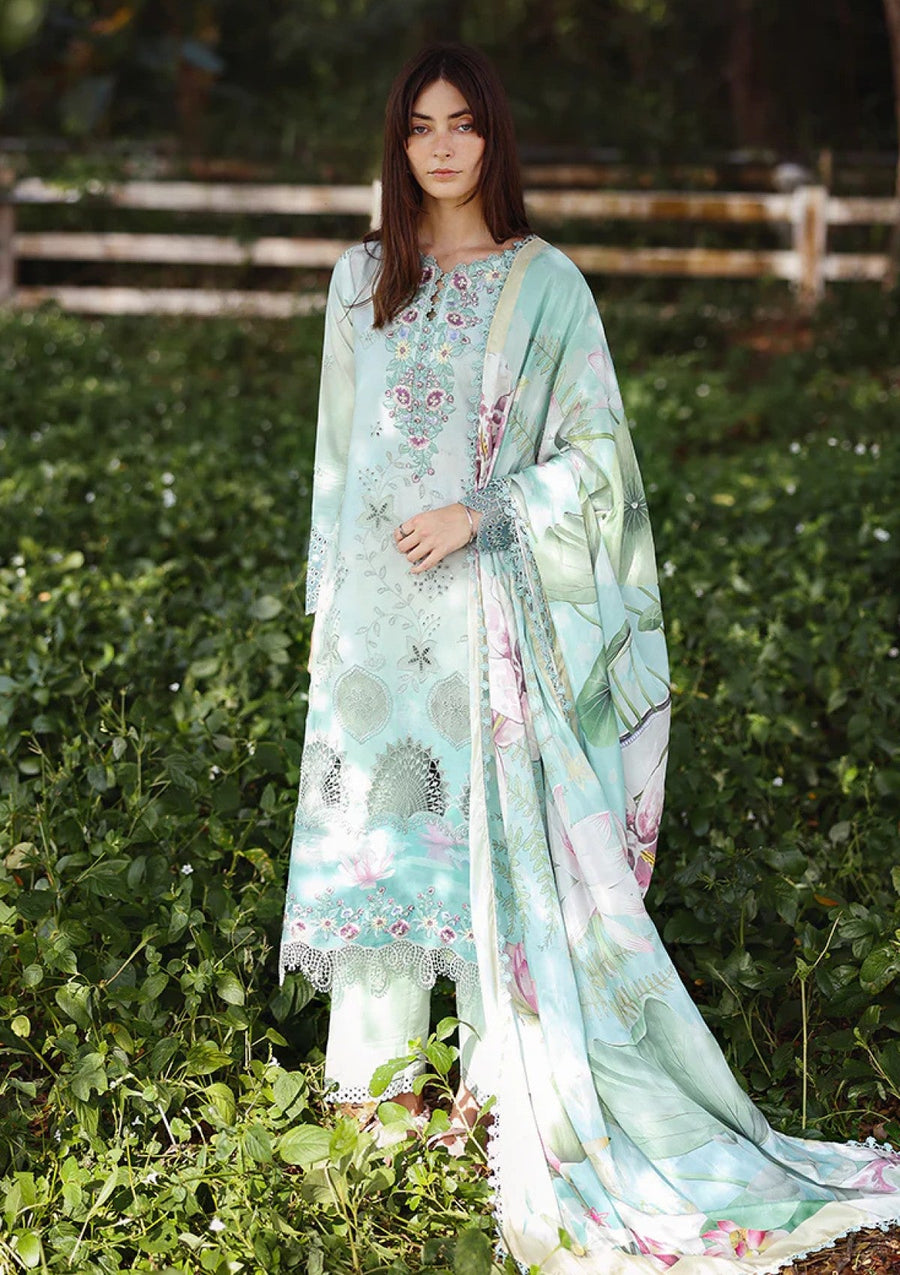 Jade Green Ombre Chikankari Lawn Suit with Silk Dupatta - Pehnaawaa
