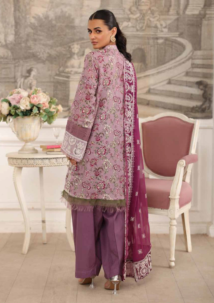 Purple Chikankari Lawn Suit with Embroidered Chiffon Dupatta - Pehnaawaa