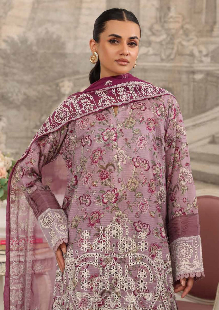 Purple Chikankari Lawn Suit with Embroidered Chiffon Dupatta - Pehnaawaa