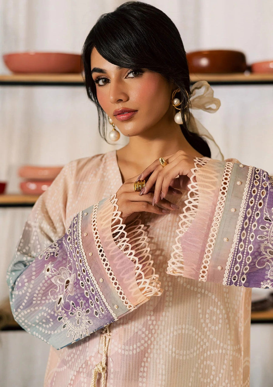 Light Pink Printed Chikankari Lawn Kurta Set - Pehnaawaa