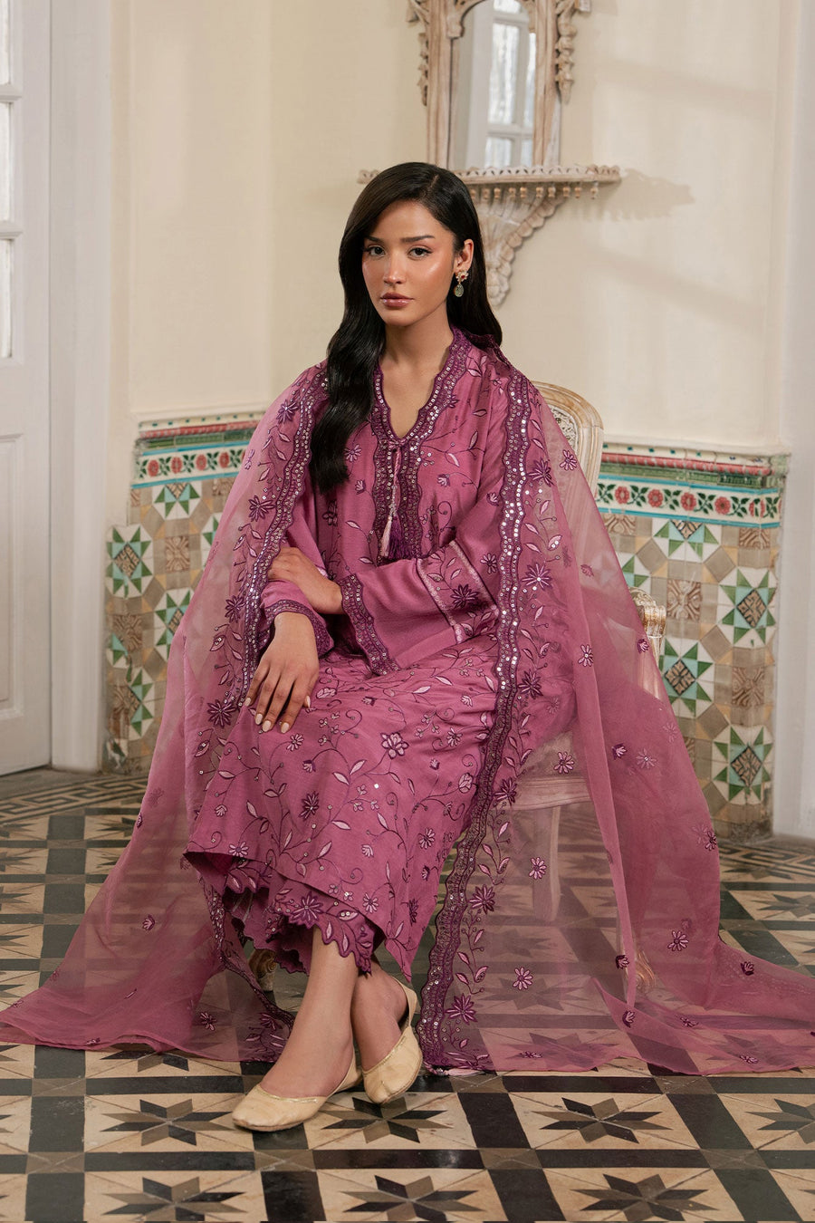 ORCHID AURA-3PC (SHIRT, TROUSER & DUPATTA)