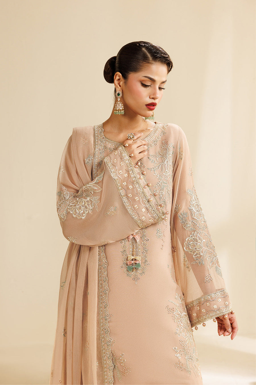 Dune Embroidered Chiffon 3-Piece Formal Suit | 2288