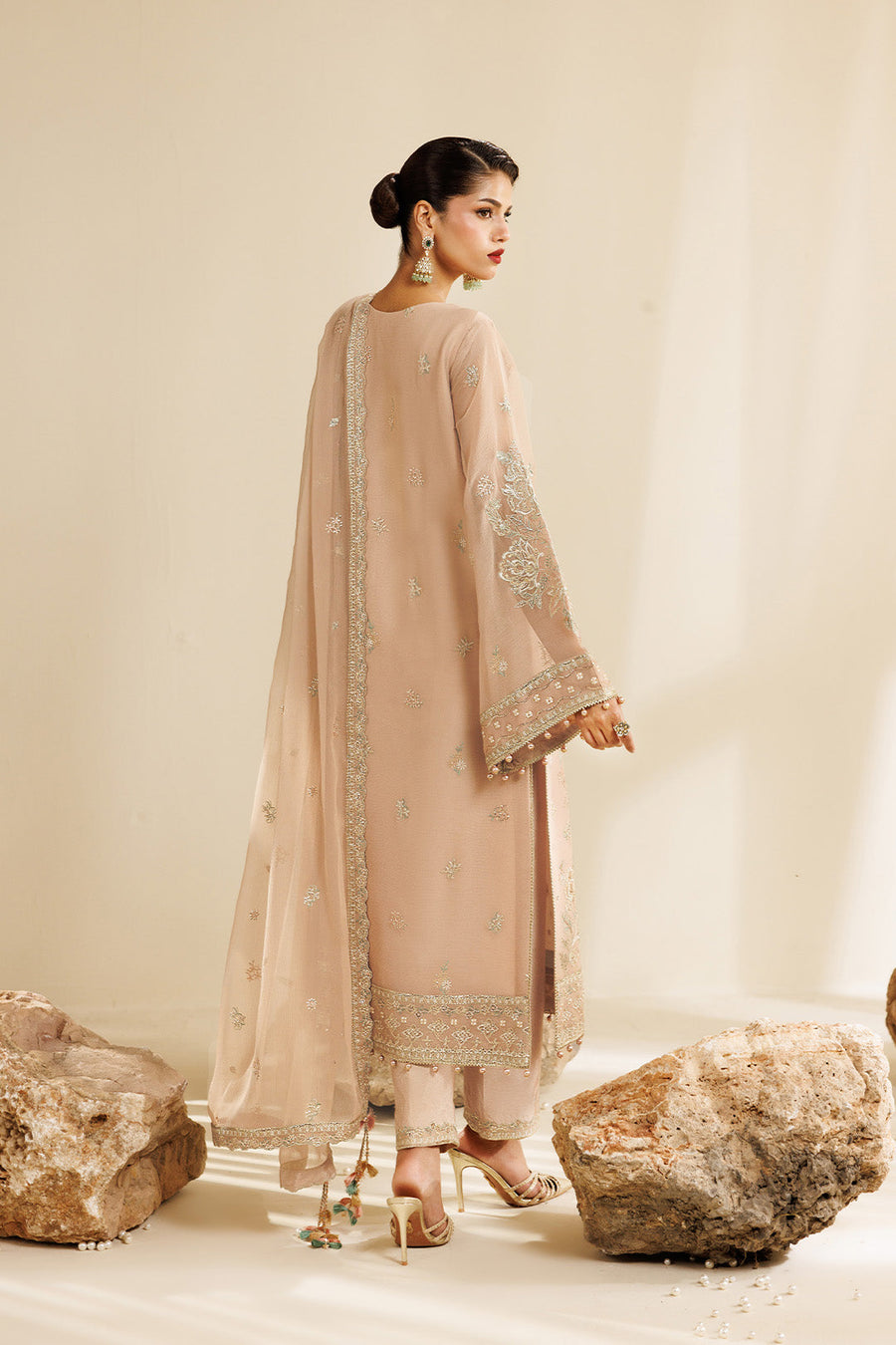 Dune Embroidered Chiffon 3-Piece Formal Suit | 2288