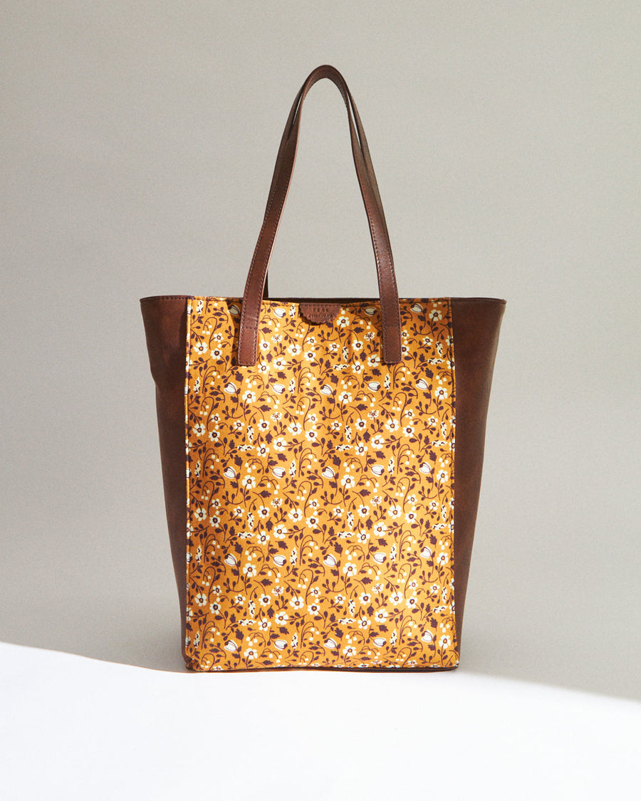 Floral Print Vegan Leather Tote