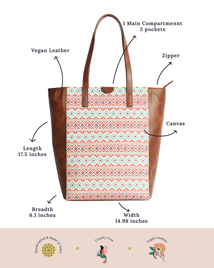 Floral Print Vegan Leather Tote