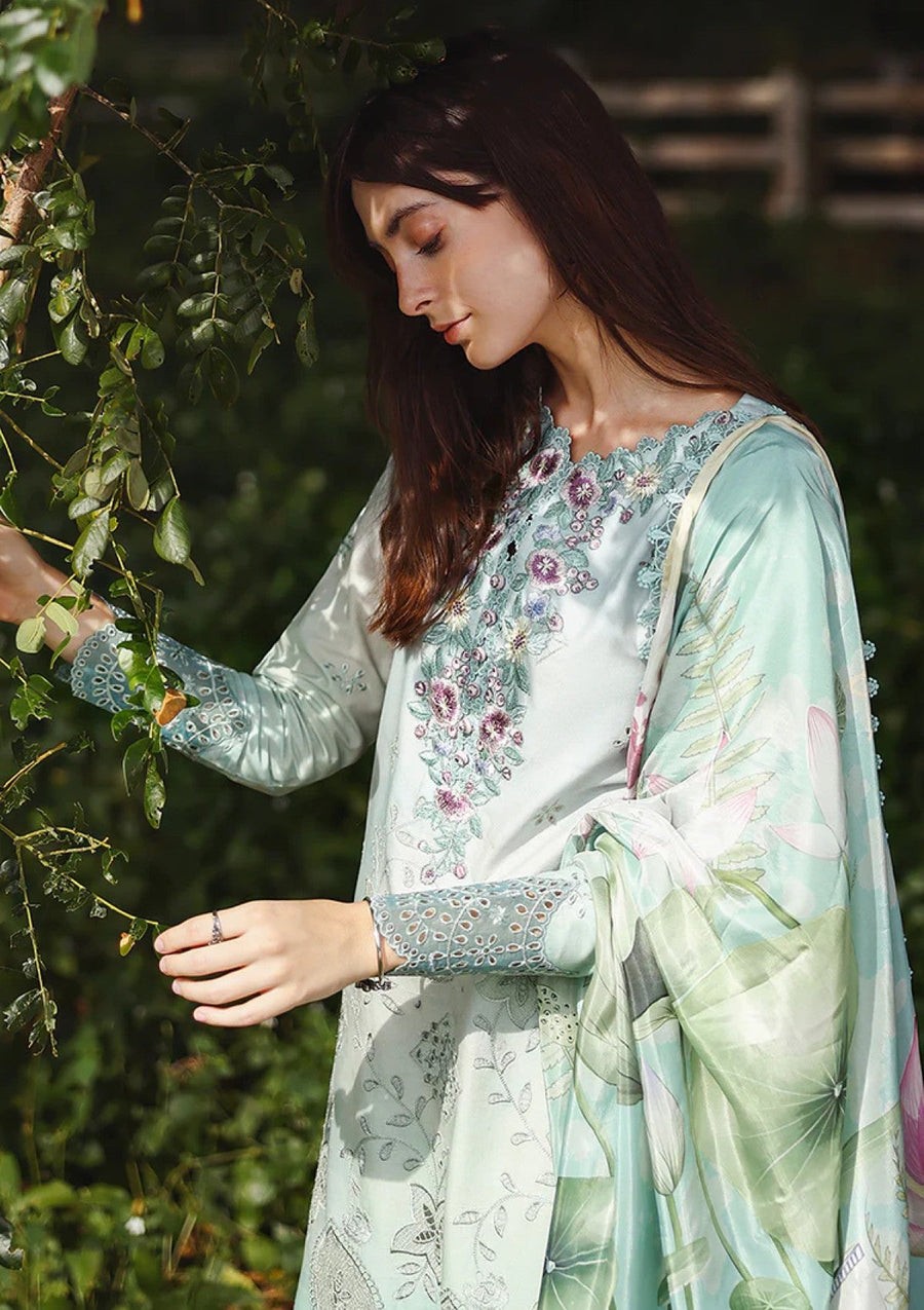 Jade Green Ombre Chikankari Lawn Suit with Silk Dupatta - Pehnaawaa