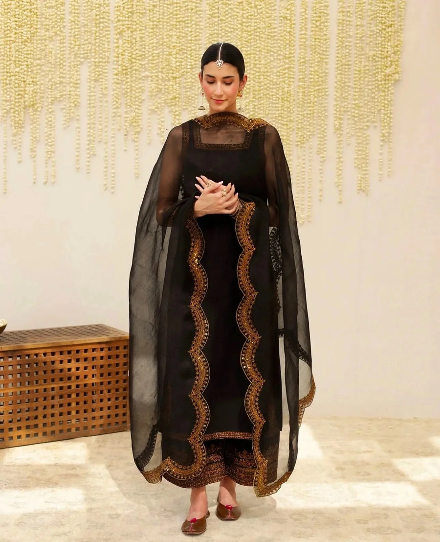 Black Elegance | Embroidered Suit