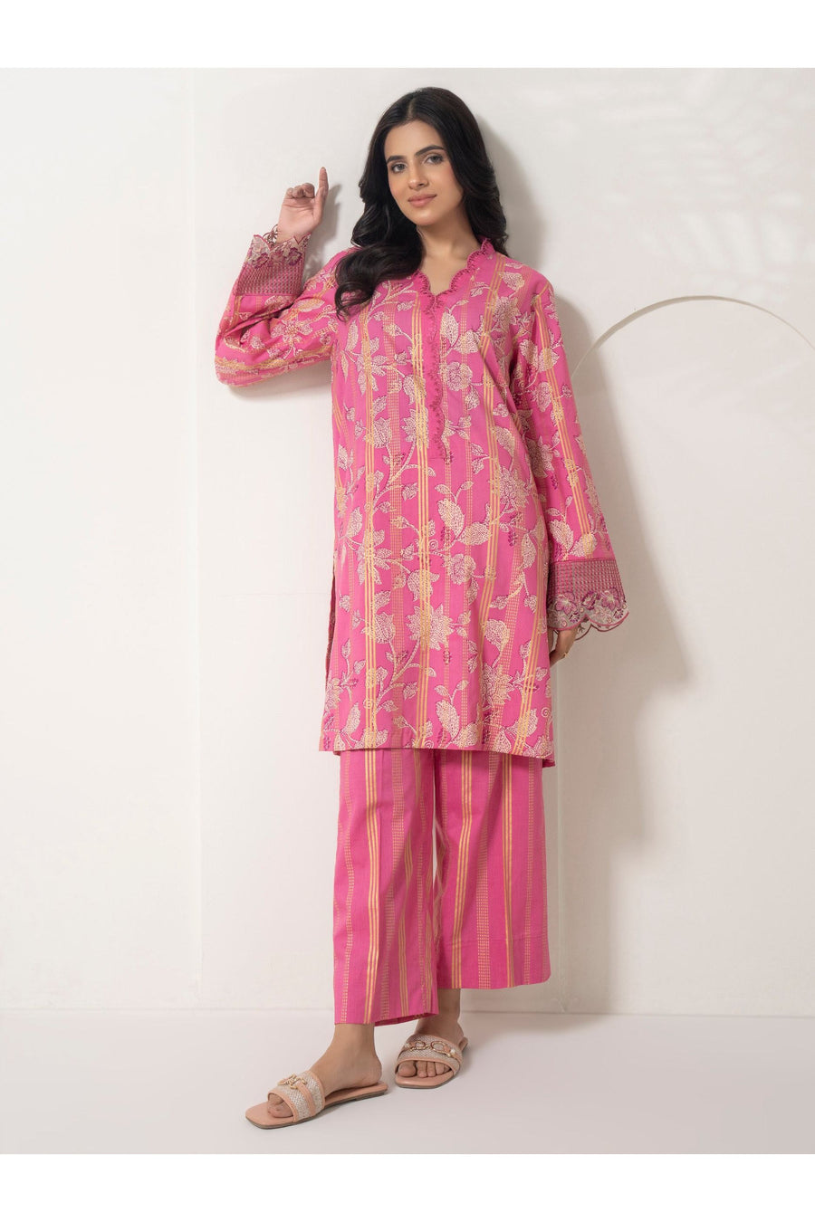 Embroidered Satin 2 Piece Suit Set for You