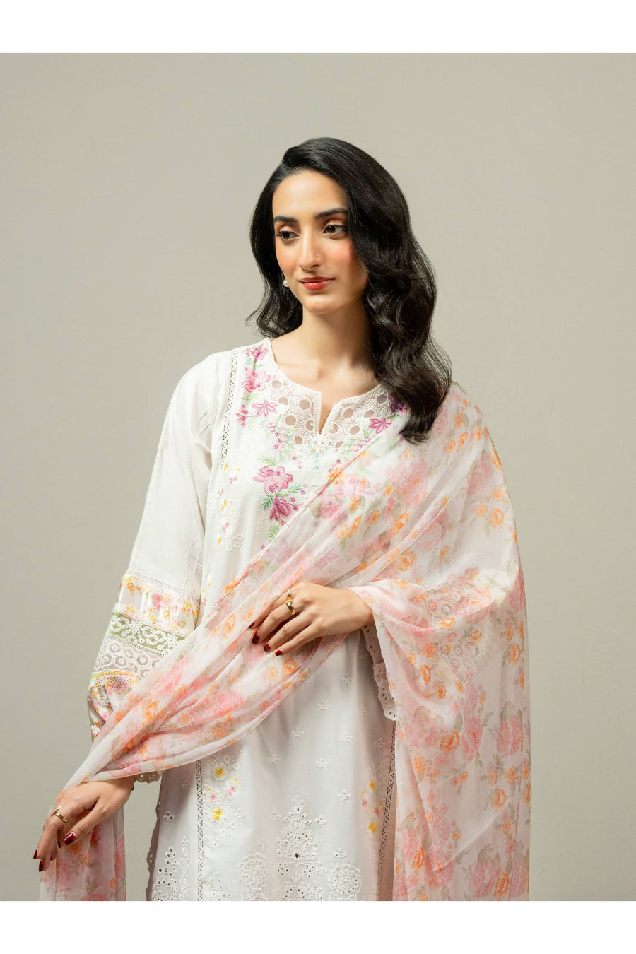 Embroidered 3-Piece Cambric Suit Set