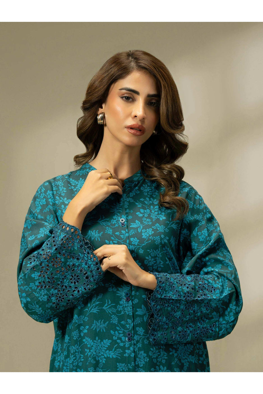 Linen Embroidered 2 Piece Casual Suit Set