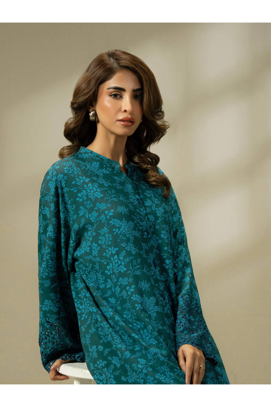 Linen Embroidered 2 Piece Casual Suit Set