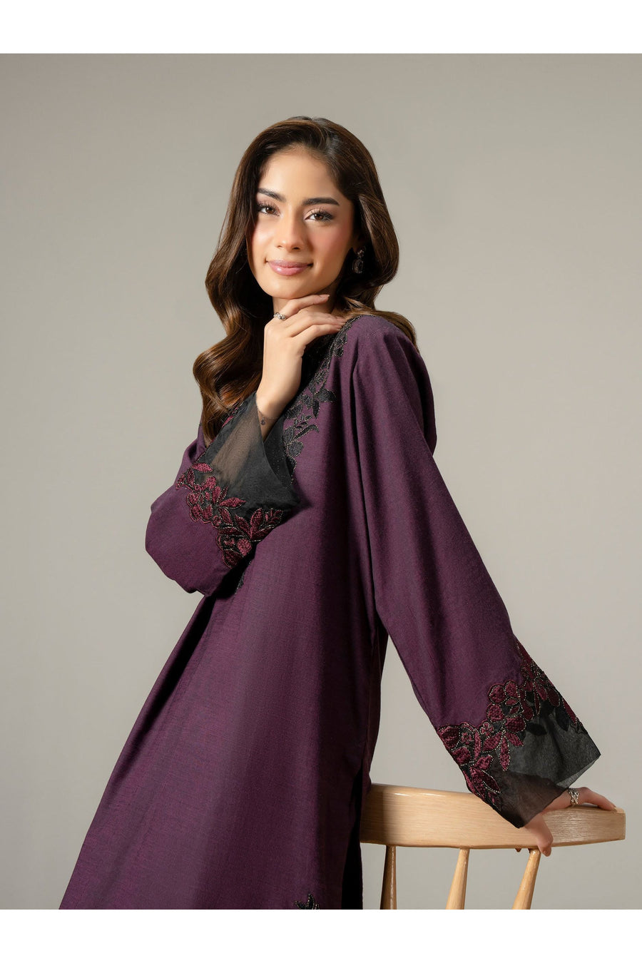 Yarn Dyed 2 Piece Embroidered Suit Set