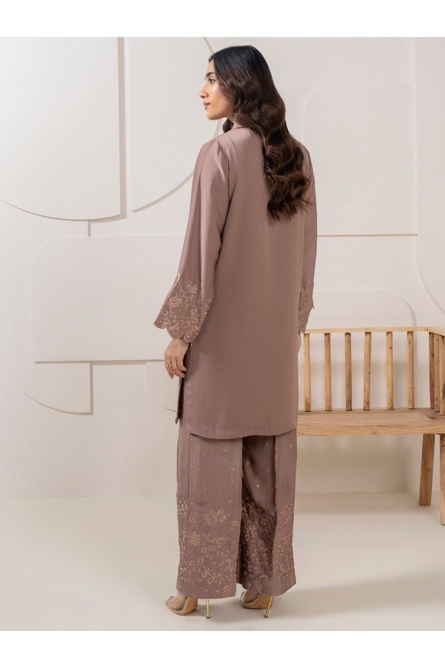 Embroidered Silk Co-Ord Set for Relaxed Days