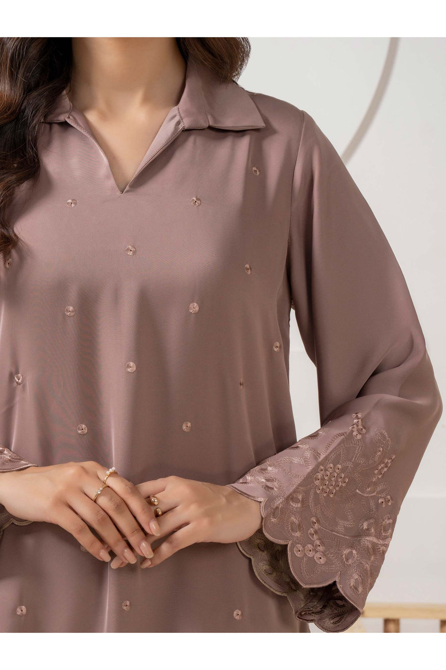 Embroidered Silk Co-Ord Set for Relaxed Days