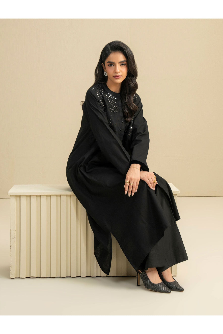 Embroidered Khaddar Shirt for Everyday Style