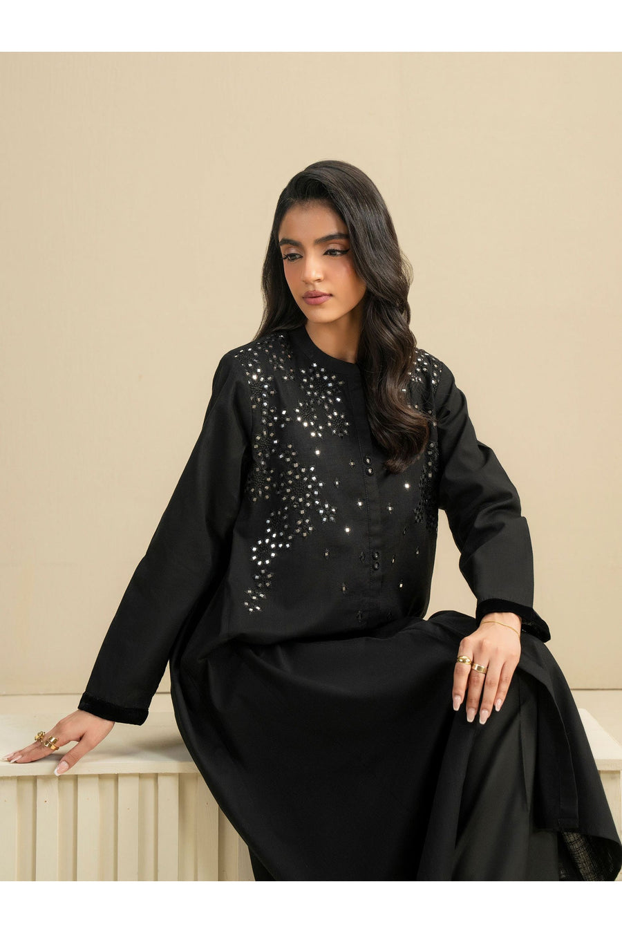 Embroidered Khaddar Shirt for Everyday Style