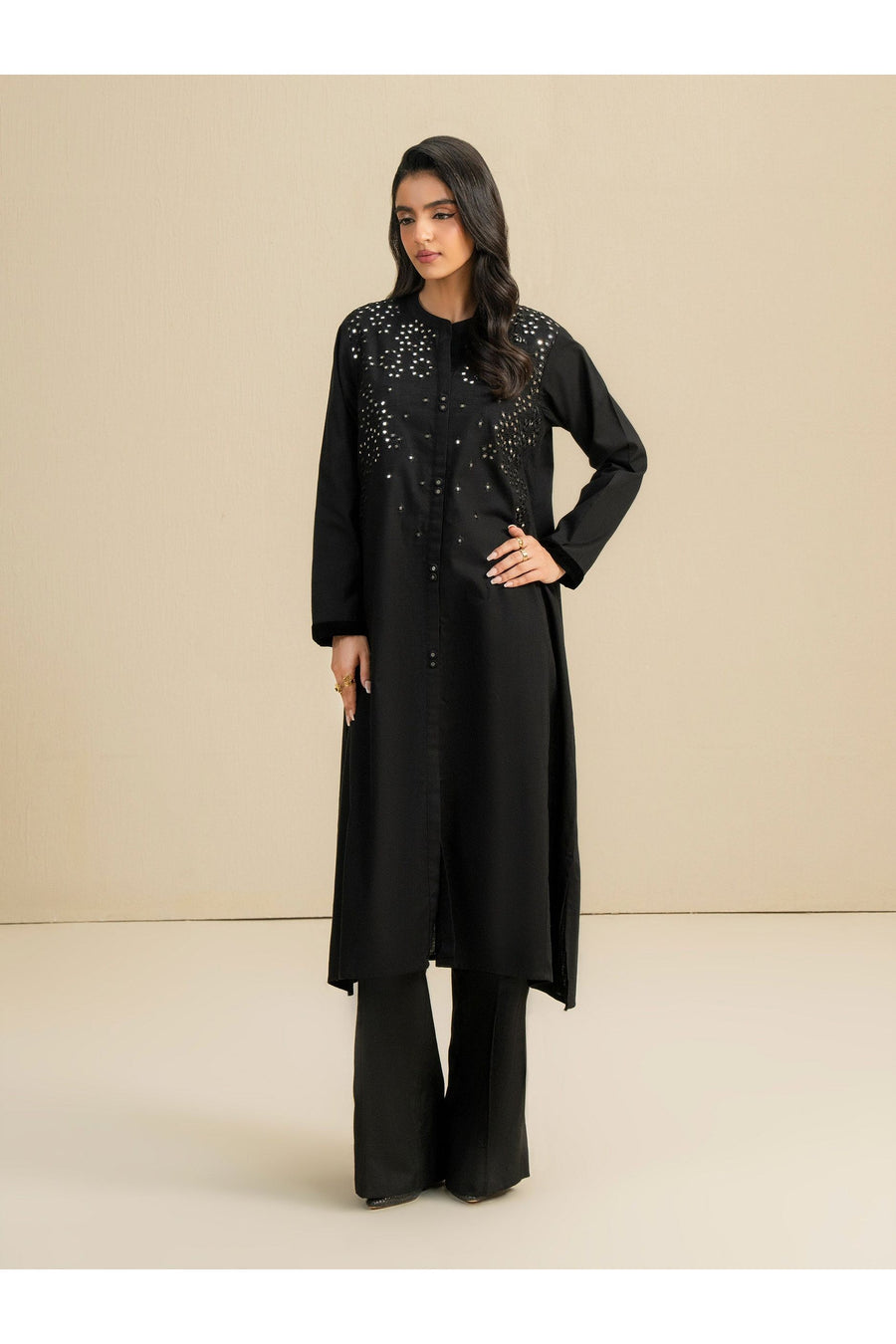 Embroidered Khaddar Shirt for Everyday Style