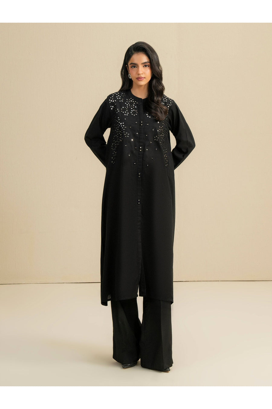 Embroidered Khaddar Shirt for Everyday Style
