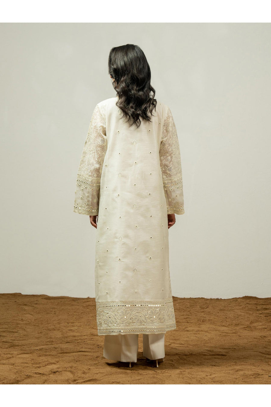 Embroidered 2 Piece Net Suit for Casual Wear