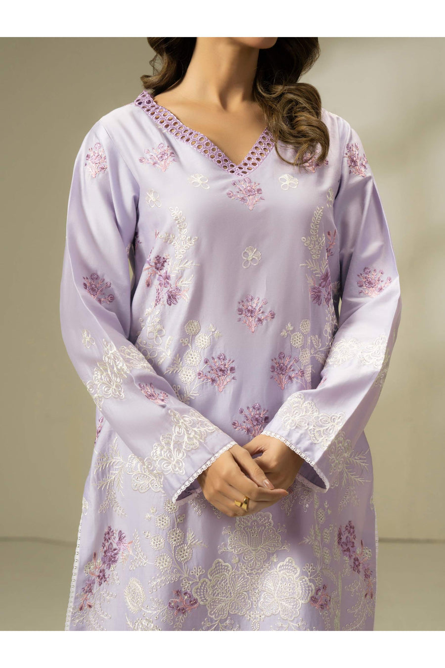 Stylish Embroidered Satin 2-Piece Suit