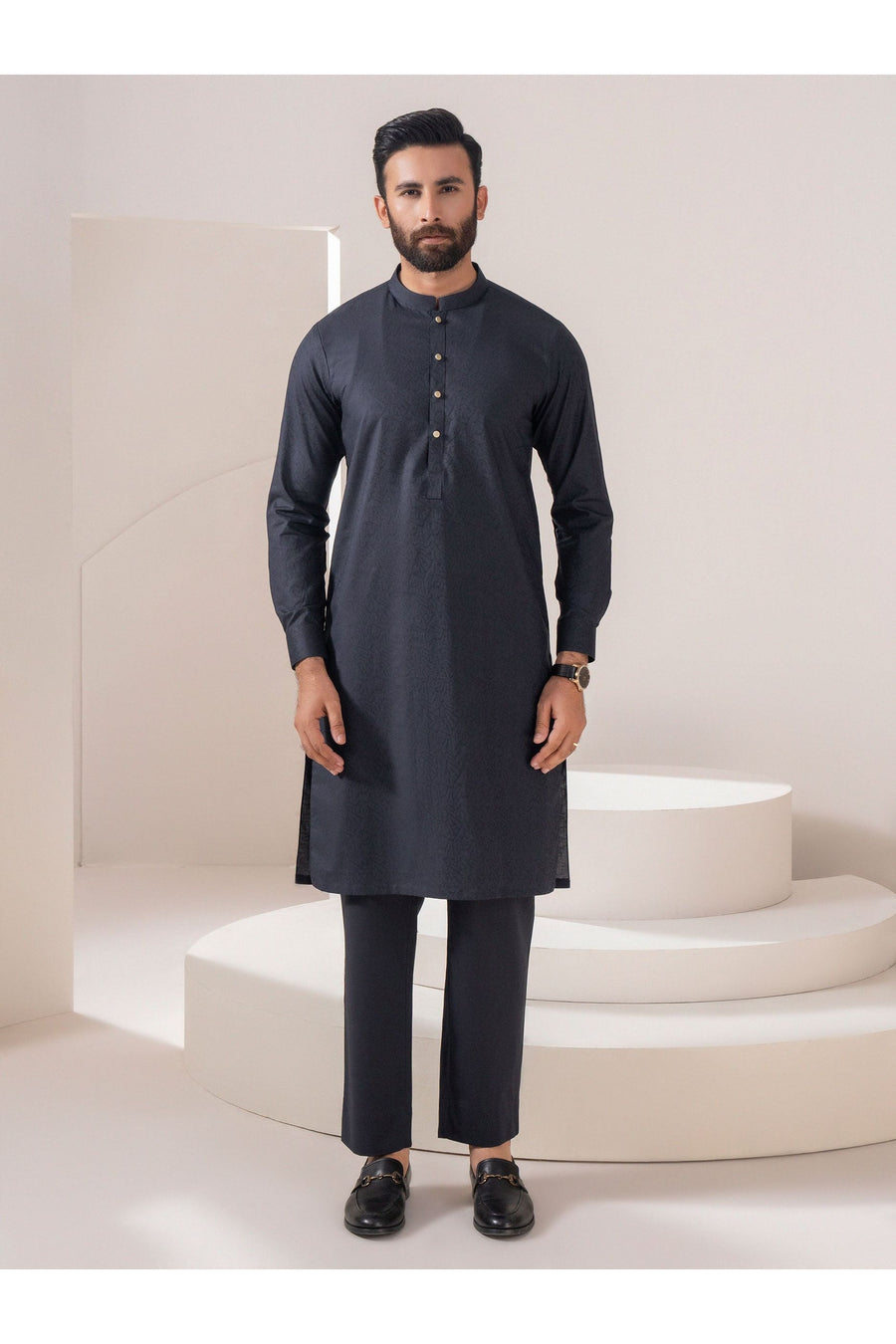 Elegant Self Jacquard Mens Formal Suit For Distinguished Occasions