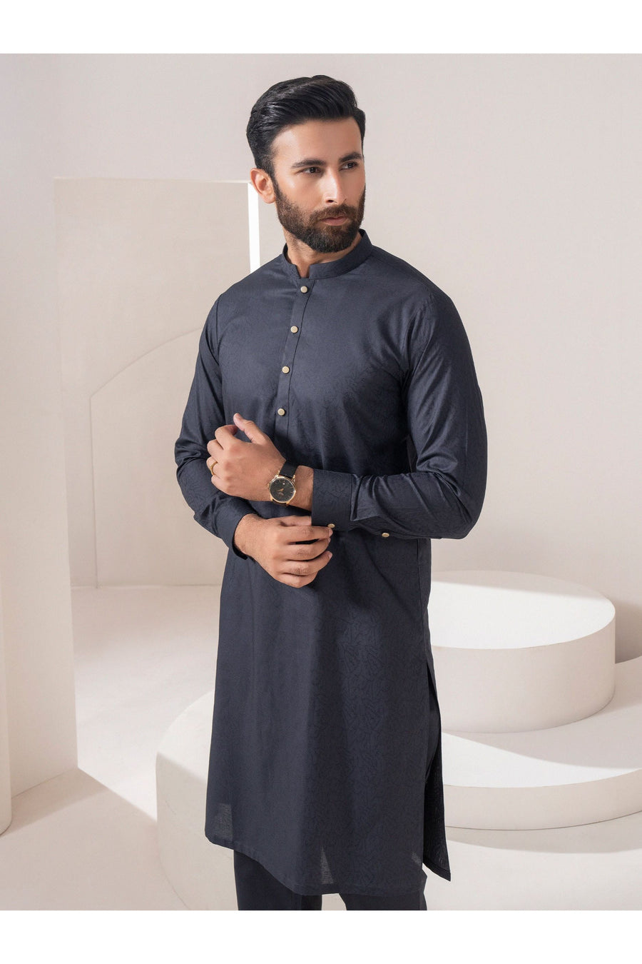 Elegant Self Jacquard Mens Formal Suit For Distinguished Occasions