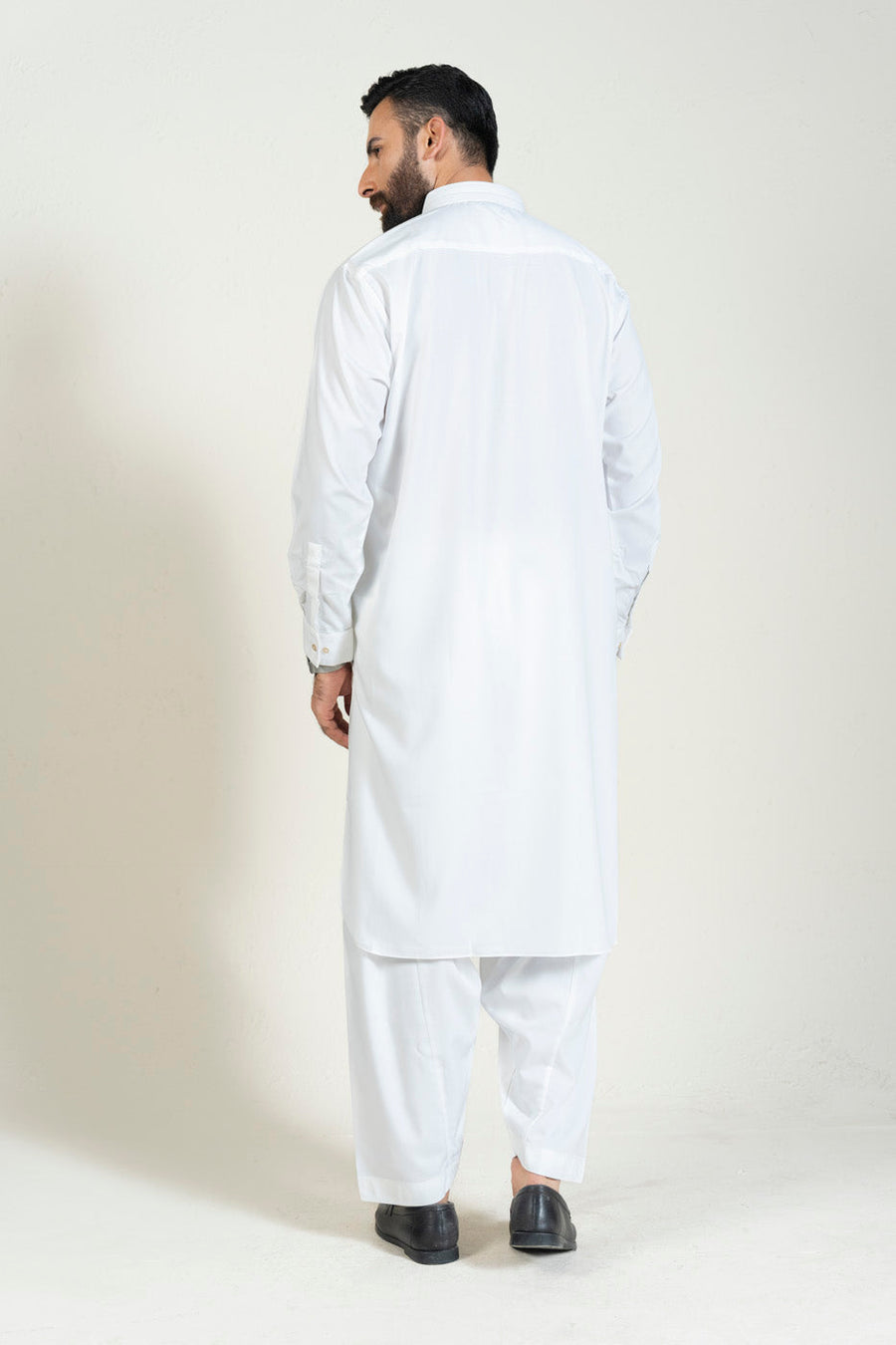 Off-White Silk Blend 2-Piece Kurta | Classic Shirt Collar