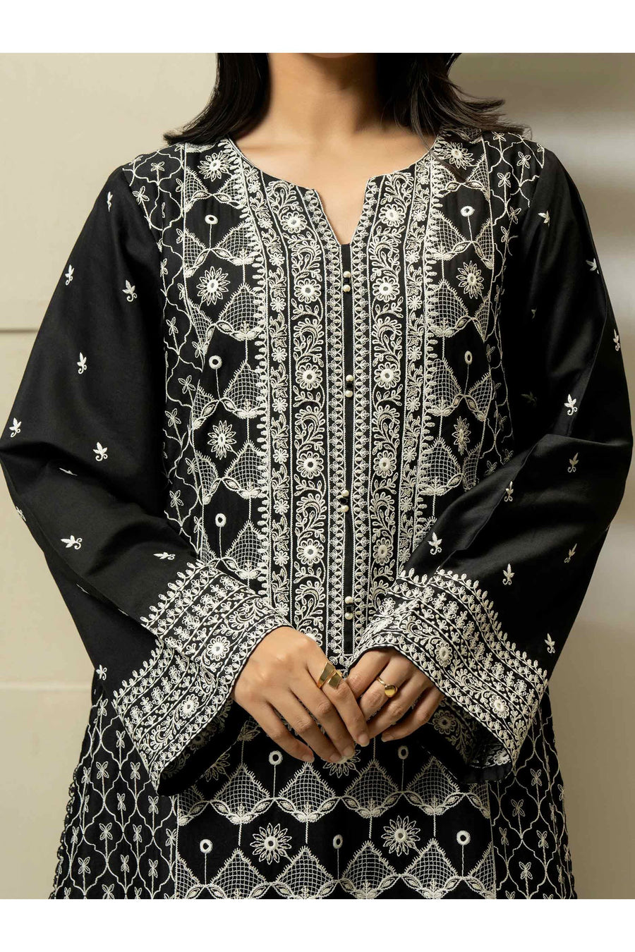 Embroidered Satin 3-Piece Suit Set