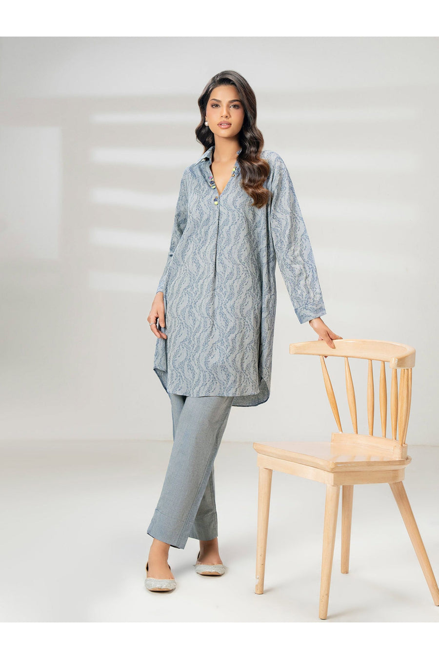 Stylish 2 Piece Jacquard Suit for Everyday Wear