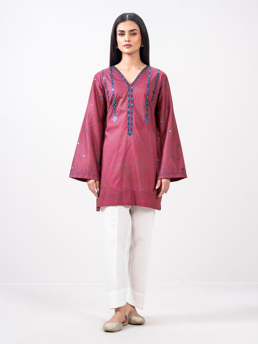 Pink Lawn Eastern Top | Mirror Work