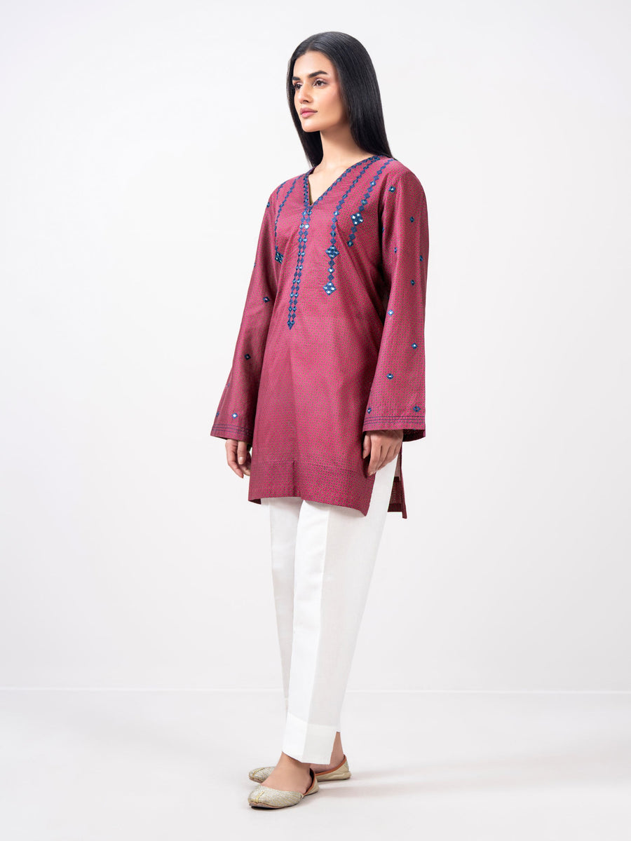 Pink Lawn Eastern Top | Mirror Work