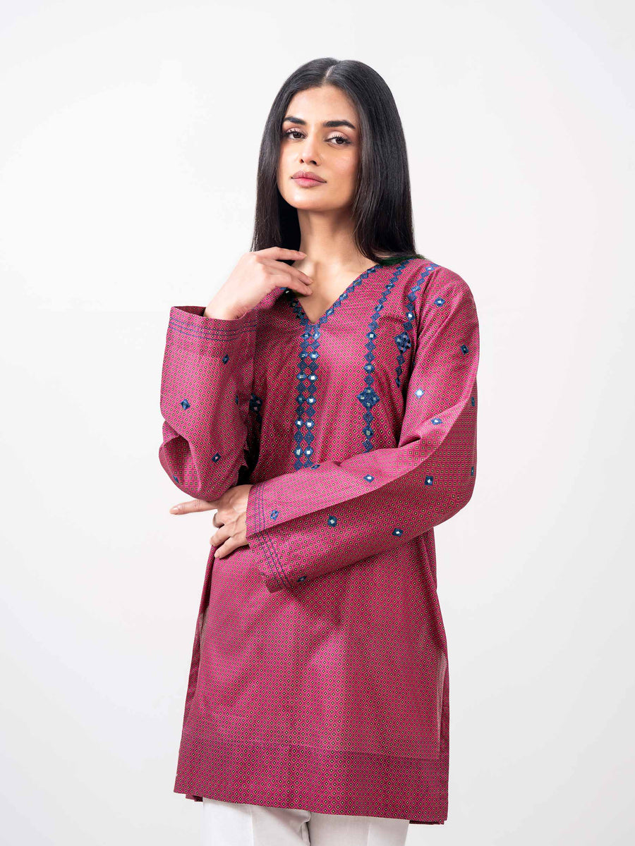 Pink Lawn Eastern Top | Mirror Work