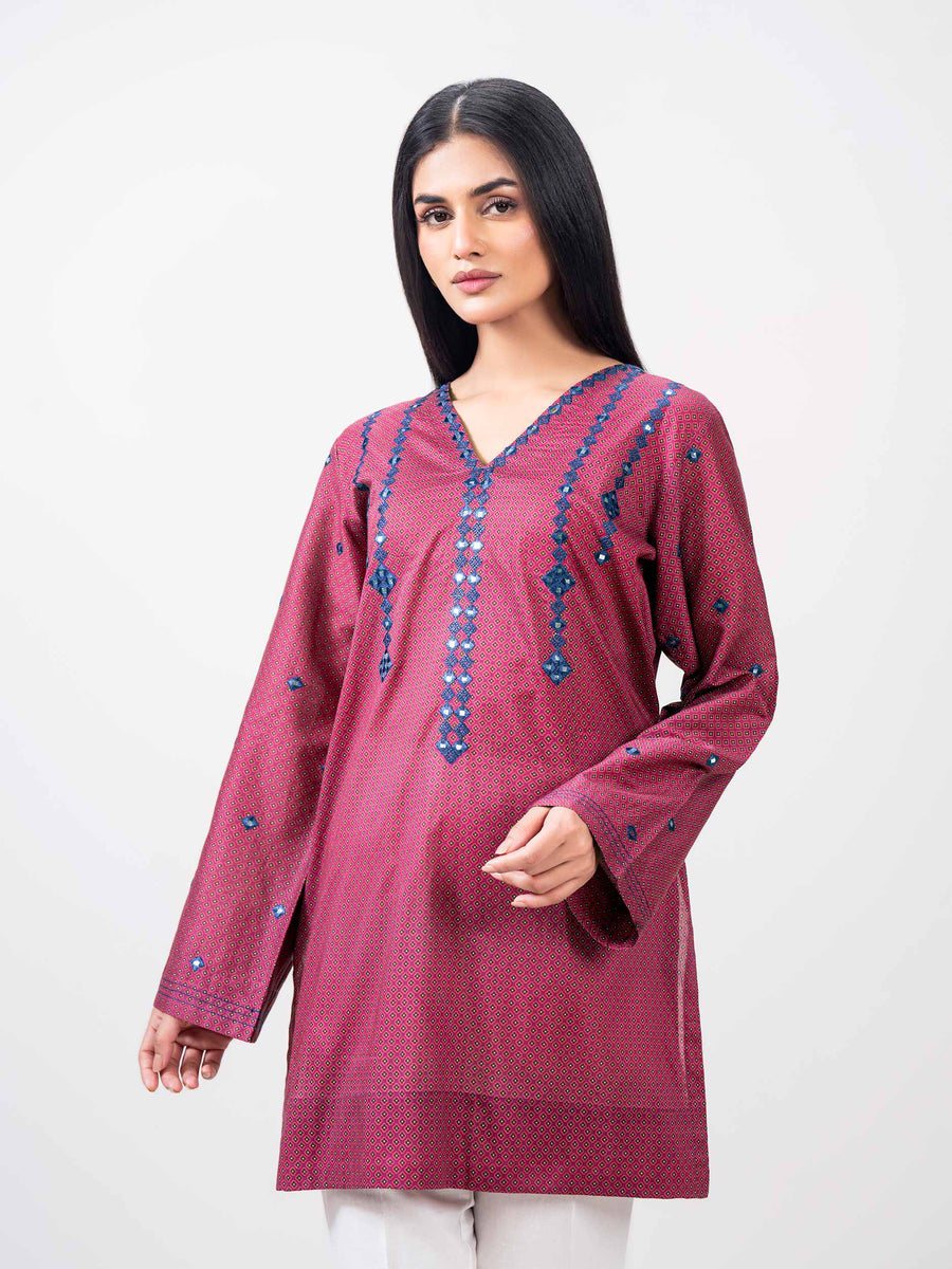 Pink Lawn Eastern Top | Mirror Work