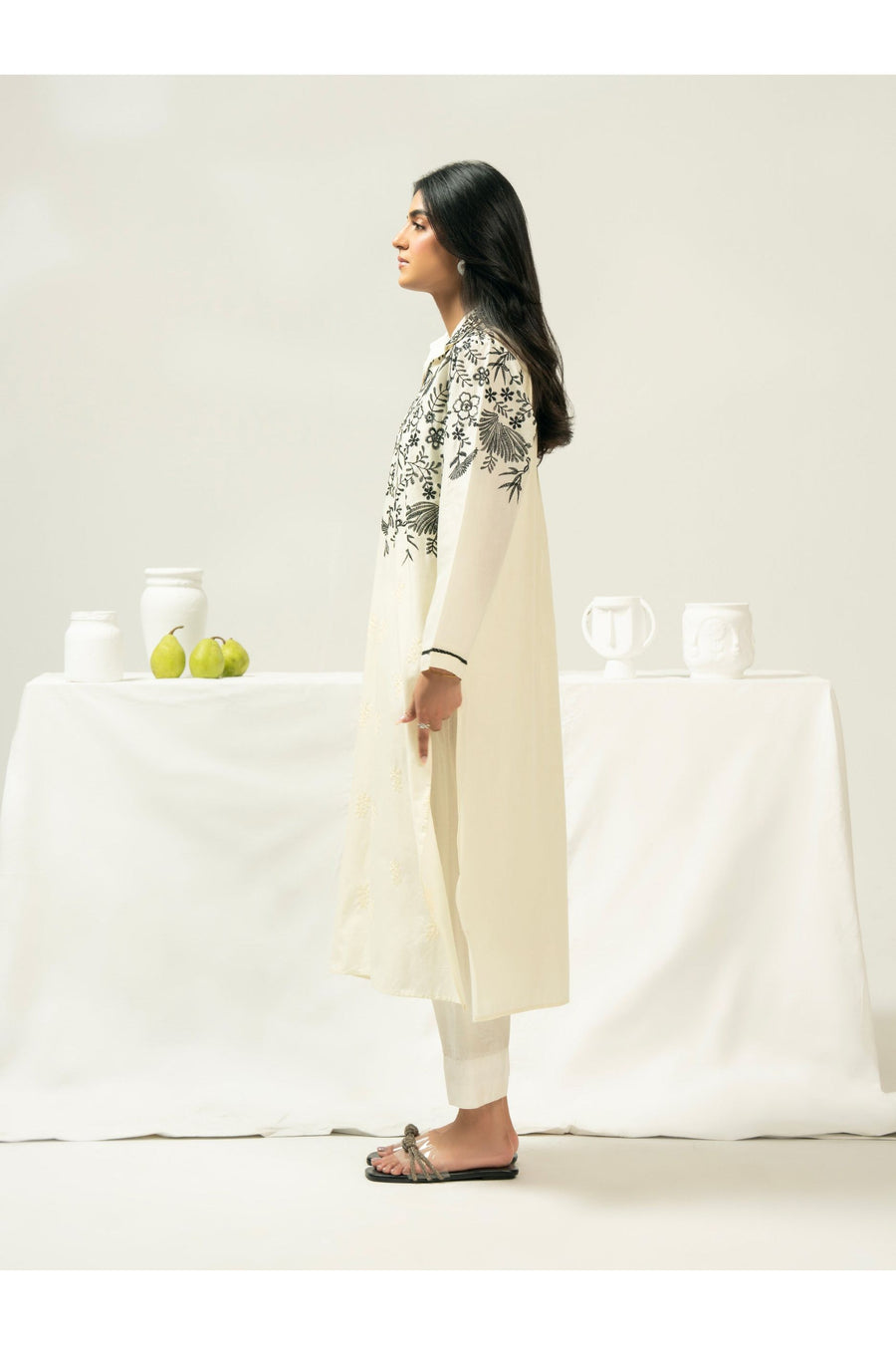 Embroidered Cambric Shirt for Casual Style