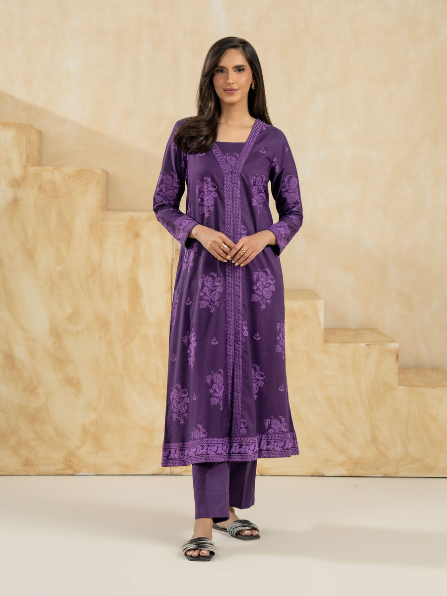 2 Piece Lawn Suit-Emboss Print (Pret)