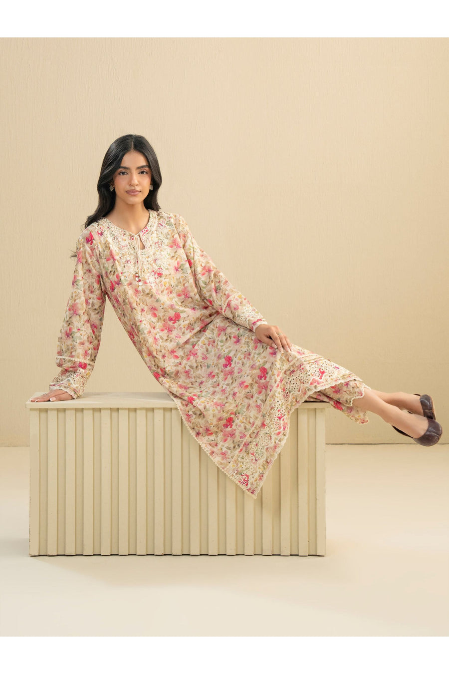 Embroidered 2 Piece Cambric Suit Set