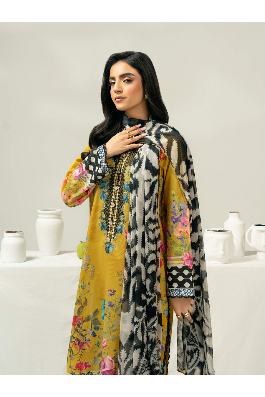 Embroidered 3 Piece Cambric Suit Set