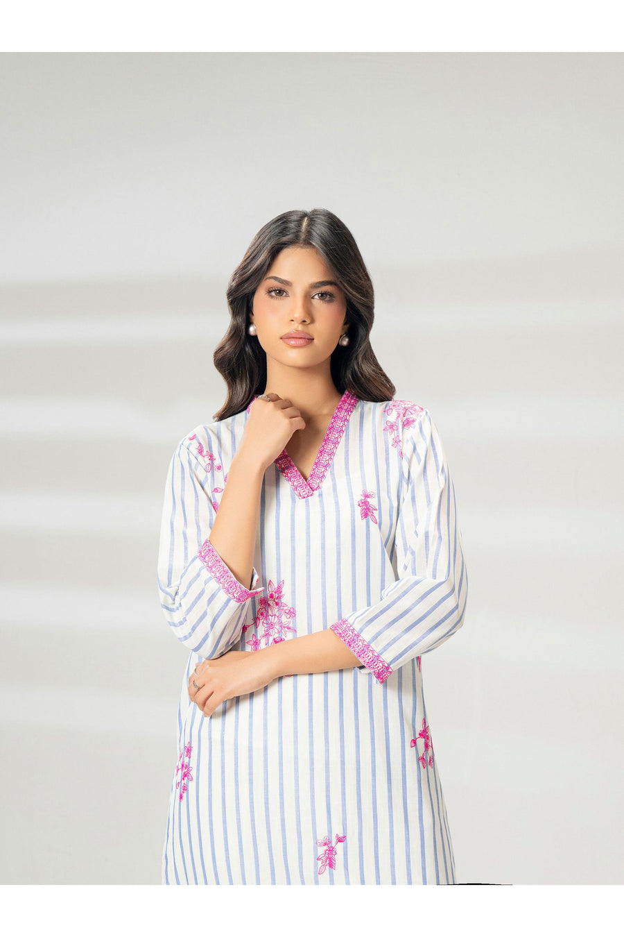 Embroidered Yarn Dyed Casual Shirt