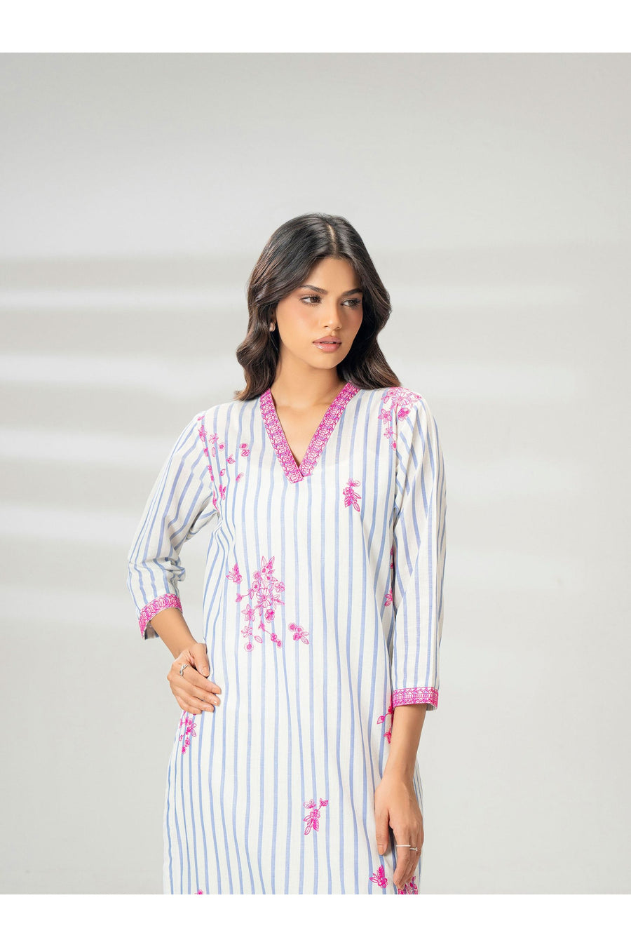 Embroidered Yarn Dyed Casual Shirt
