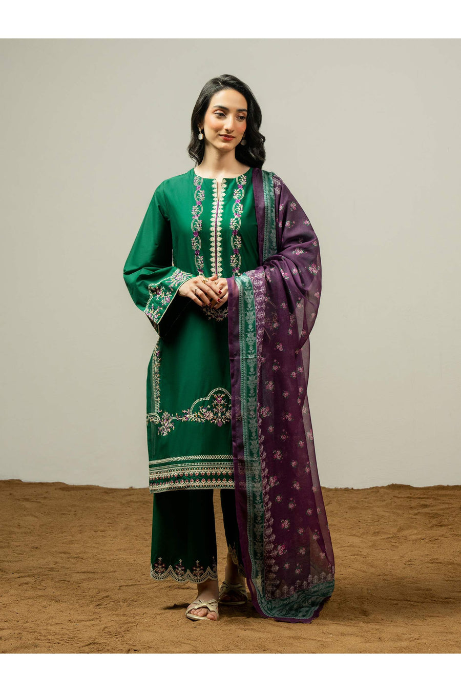 Embroidered 3-Piece Lawn Suit for Comfort