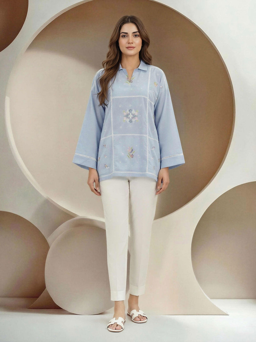 Yarn Dyed Kurti- Embroidered